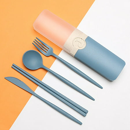 DDgui New Fashion New Portable Tableware Cutlery Chopsticks Set Storage Box Five Piece Student Gift DDgui LAA220927-14838