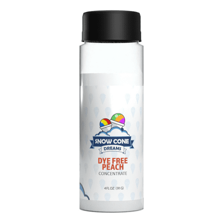 Dye Free Peach Snow Cone and Shaved Ice Flavor Concentrate | 4oz | Add Sugar and Water to Make 1 Gallon of Syrup | Snow Cone Dreams