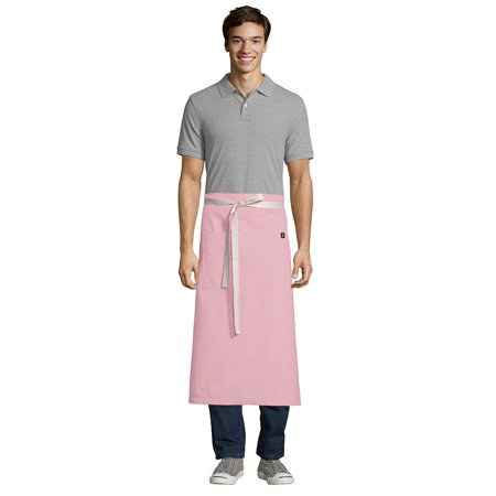 Uncommon Threads 3119 Coral Pink Customizable 100% Cotton Canvas Marvel Bistro Apron with Natural We