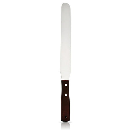 Jinsenhg Icing Spatula Baking Cake Frosting Scraper Cream Tools Chocolate Butter Wooden Handle Scraper Smoother Supplies Type 1 10inch