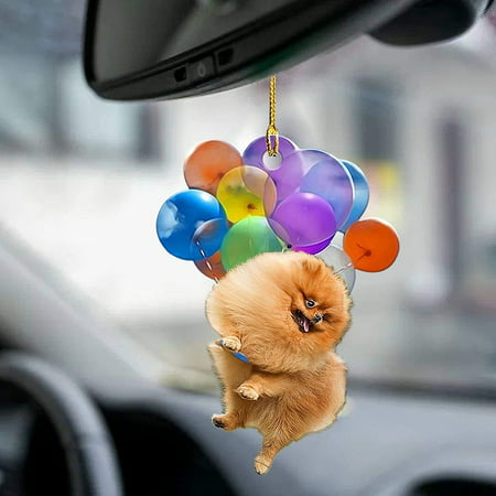 Usupdd 2202 New Car Cute Dog Hanging Ornament with Bubbles-Hanging Ornament Decors 2D Effect WBB220816-2554