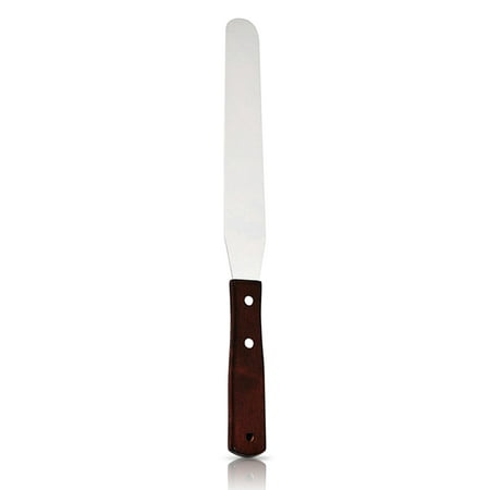 Jinsenhg Icing Spatula Baking Cake Frosting Scraper Cream Tools Chocolate Butter Wooden Handle Scraper Smoother Supplies Type 1 8inch