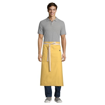 Uncommon Threads 3119 Egg Customizable 100% Cotton Canvas Marvel Bistro Apron with Natural Webbing a