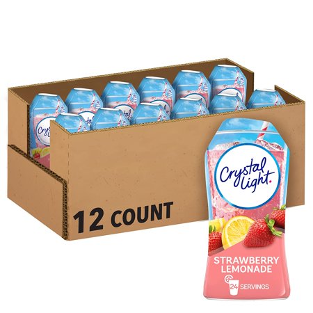 Crystal Light Sugar-Free Zero Calorie Liquid Water Enhancer - Strawberry Lemonade (1.62 Fl Oz Bottle  Pack of 12)