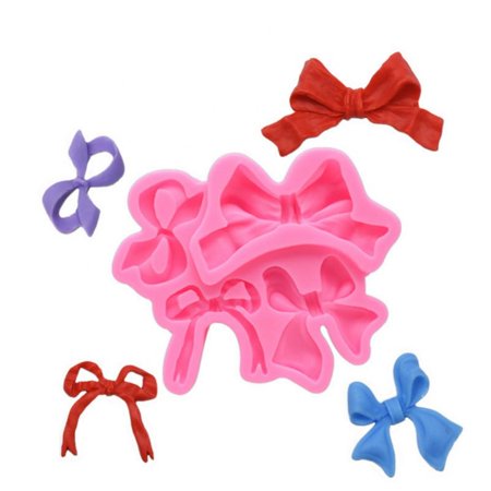 Bow Silicone Mold Dessert Mold Christmas Holiday Birthday Wedding Party DIY Gift Making Molds for Cake Chocolate Fondant Cookie