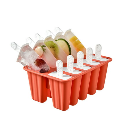 Usupdd New Popsicle Molds 10 Pieces Silicone Ice Molds Tray Mold Reusable Easy Ice Maker Usupdd WAA220817-5796
