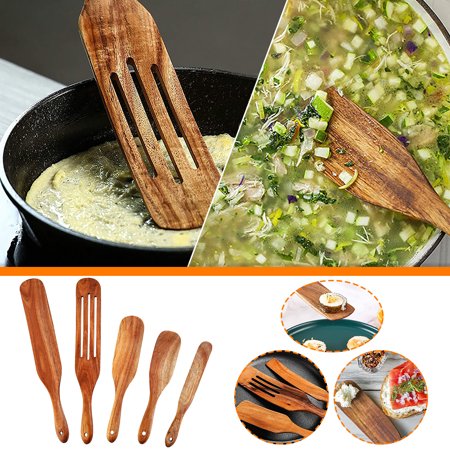 FengLS Long Handle Spatula Wood Spatula Stir Cooking Set 09-Kitchen-12A#7950 Home Kitchen MYFLong Handle Spatula