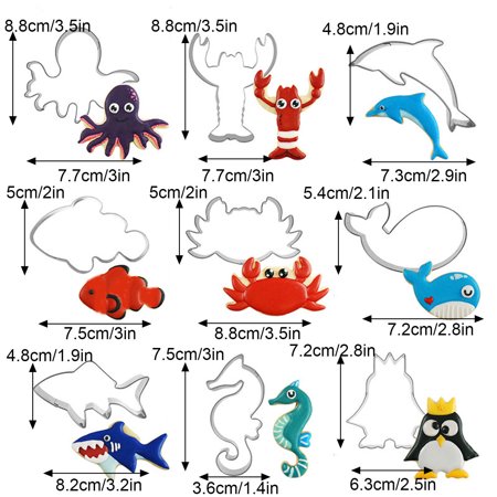 FengLS Creative Marine Animal Shape Stainless Steel Diy Mold Baking Mold Kitchen Tool 09-Kitchen-12A#6990 Home Kitchen MYFCreative Marine Animal