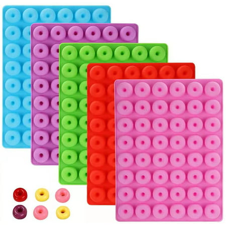Donut Candy Mold 5 Pack Silicone Nonstick Ring Gummy Candy Molds for Chocolate Jelly Ice Cube Candy Pralines Caramels Ganache Snacks， Baking Candy C