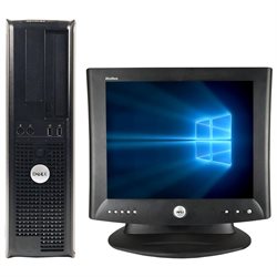 Recertified - DELL Desktop Computer OptiPlex GX755 + 17' LCD (Brand May Vary) Core 2 Duo E6550 (2.33 GHz) 4 GB DDR2 160 GB HDD Windows 10 Pro.