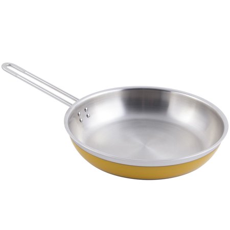Bon Chef 60308 Classic Country French Collection 2 Qt. 12 Oz. Yellow Saute Pan / Skillet with 1 Long