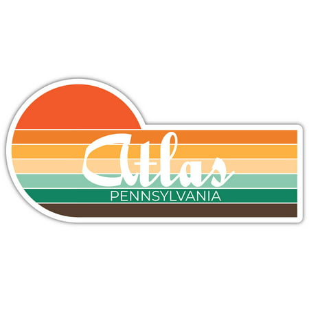 Atlas Pennsylvania 2289 X 2.25 Inch Fridge Magnet Retro Vintage Sunset City 70s Aesthetic Design