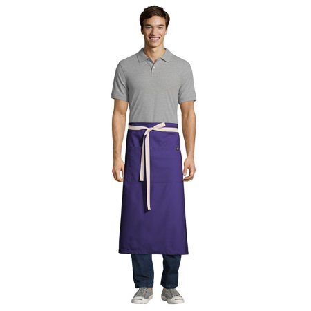 Uncommon Threads 3119 Purple Customizable 100% Cotton Canvas Marvel Bistro Apron with Natural Webbin