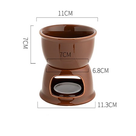 1 Set of Ceramic Chocolate Pot with 2 Forks  Ice Cream Bowl  Chocolate Butter Insulated Pot  Household Pot