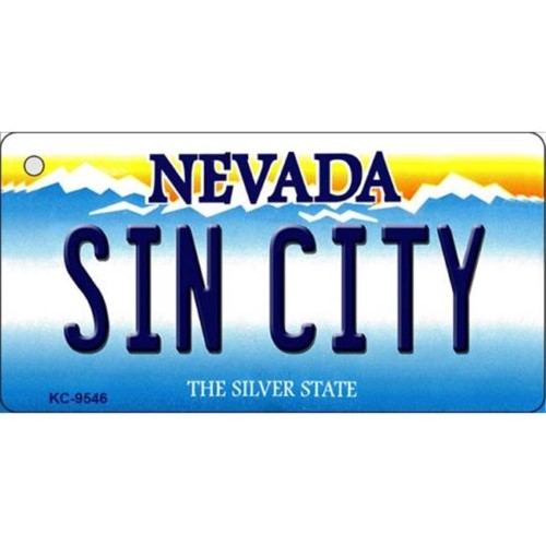 Smart Blonde KC-9546 1.5 X 3 in. Sin City Nevada Background Novelty Key Chain