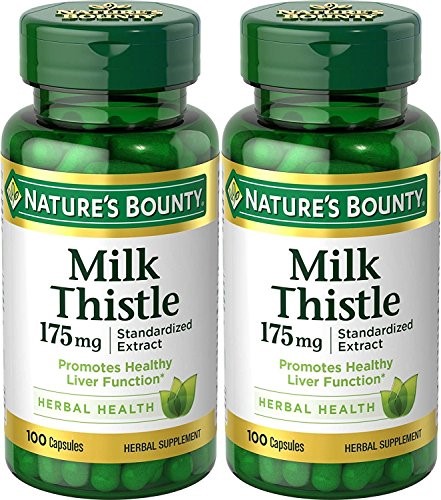 Nature's Bounty Milk Thistle 175mg, 200 Capsules (2 X 100 Count Bottles) (pack of 2)