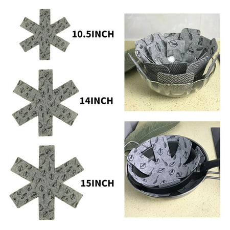 Divider Pads Pot and Pan Protectors Keep Kitchenware of Scratches Set of 12 - 2022 New Divider Pads Pot 81DD2-#5513