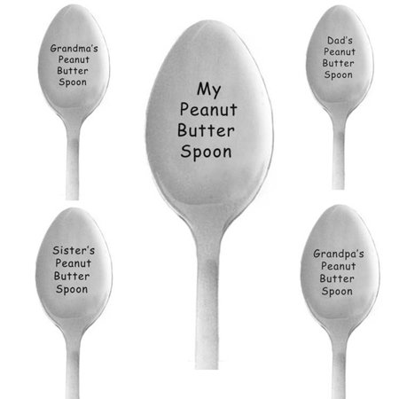 Conditiclusy My Peanut Butter Spoon Long Handle Coffee Tea Soup Stir Ice Cream Cereal Gift