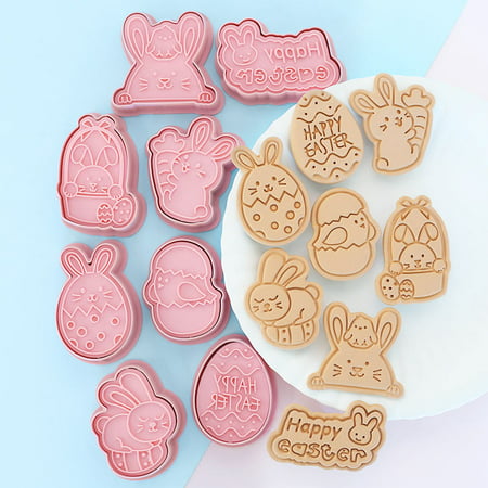 Easter Cookie Mold 2022 Newest Easter Cookie Mold Cartoon Bunny Easter Cookie Mold Fondant Baking Tool Eight-piece Set 8a17b#9253