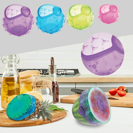 DDgui New Upgraded 4 Pcs Silicone Lids for Fruit or Bowls Cups Food Cover Set of Food Stretch DDgui LDD220922-6990