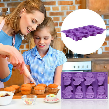 Usupdd New Halloween Silicone Pumpkin Silicone Mold 8 Cavity Kitchen Baking Tools Usupdd WAA220817-1253