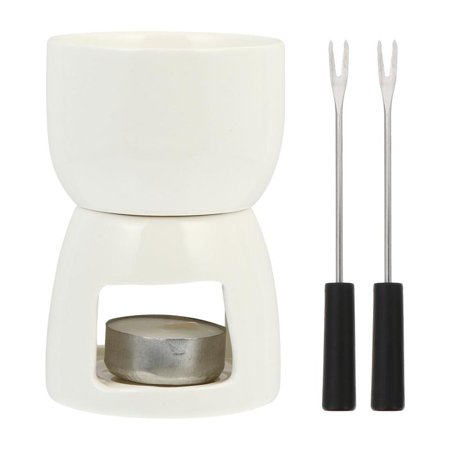 Creative Cheese Tools Ceramic Chocolate Fondue Mug Fork & Candle Set Ice Cream Bowl Chocolate Butter Warmer Pot Fruit Stove