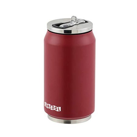 Water Bottle One-touch Straw Mug 320ml Red Can Cool for Cold Storage HB-5796// Acrylic