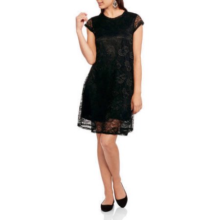 Moral Fiber Juniors' Black Lace Dress