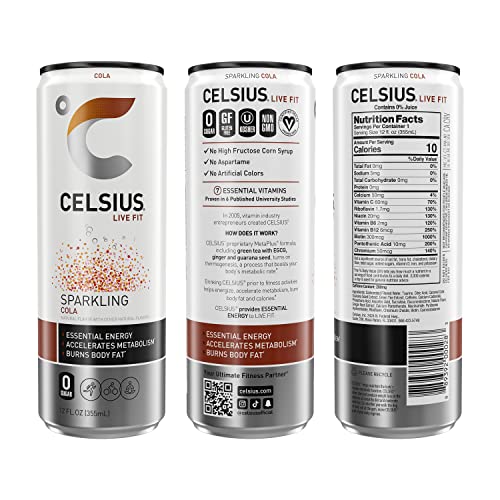 CELSIUS Sparkling Cola, Functional Essential Energy Drink 12 Fl Oz (Pack of 12) thumbnail
