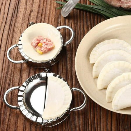 Dumpling Maker Dumpling Mold Chinese Food Jiaozi Maker Stainless Steel Dumplings Mould Dough Press Dumpling Pie Ravioli Hand Mould One-press Forming D