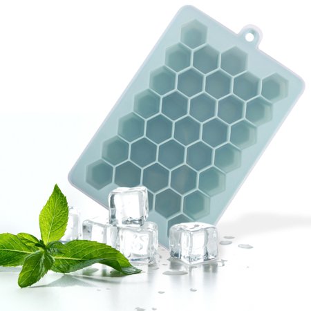 Buodes Ice Cube-Tray Mould with Lid Honeycomb Shape 33 Grids Food Safe Grade Silicone