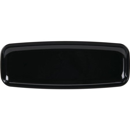 Sabert 9318 Mozaik 17 1/2  X 6 1/2  Black Plastic Platter / Catering Tray - 25/Case