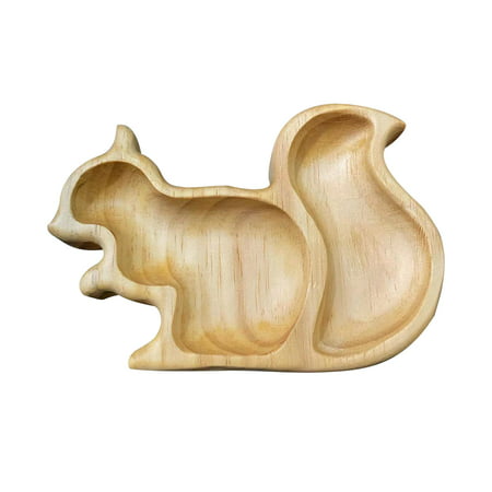 FengLS Snack Tray Aperitif Board Wooden Plate Squirrel Unique Solid Wood Cheese Board and Charcuterie Boards 09-Decor-10A#10277 Ideal Gift Snack Tray 