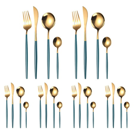 DDgui New Upgraded 24 Piece Stainless Steel Cutlery Set for 6 People Including Spoon Knife and Fork Polish DDgui LFF220922-4542
