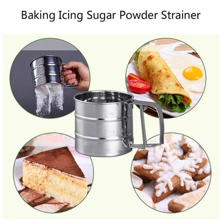 DDgui New Upgraded New Stainless Steel Flour Sieve Filter Baking Icing Sugar Powder Strainer DDgui LEE220922-4723
