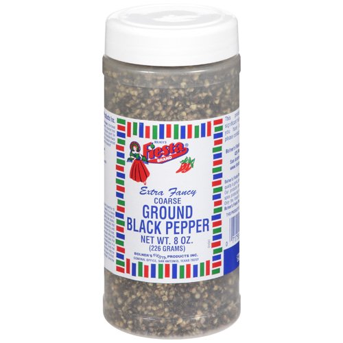 Fiesta Brand Ground Black Pepper (Coarse)  8 Oz Jar
