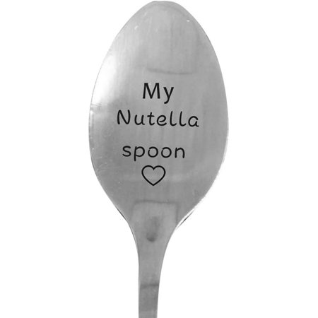 TANGZZ Gift for My Nutella Ice Cream Plow  Household Portable Stainless Steel Peanut Butter Rice Soap Spoon Tableware Gift Silver