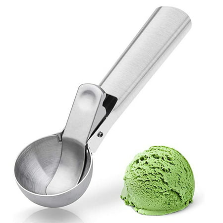 Zedker Premium Large Ice Cream Scoop Stainless Steel Ice Cream Scoop with Easy Trigger Release with Comfortable and Anti-Freeze Handle Warehouse Clear
