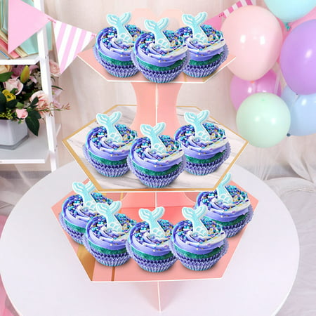 3-Tier Cardboard Cupcake Stand Dessert Tower Treat Stacker Platter Food Display USLJ9-48642 2022 Clearance Bathroom Rugs 3-Tier Cardboard Cupcake