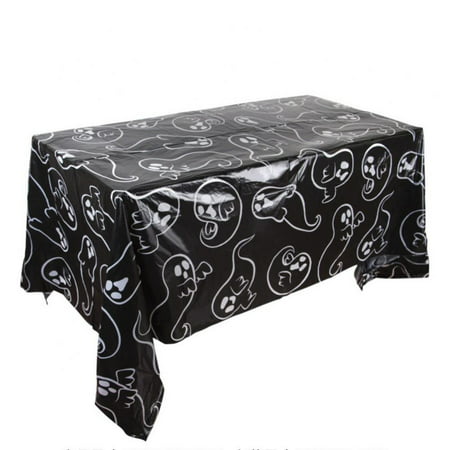 Halloween Tablecloth Disposable Table Mat Waterproof Tablecloth Evil Ghost Printed Table Cover Halloween Party Dining Tablemats Spill-resistant Table 