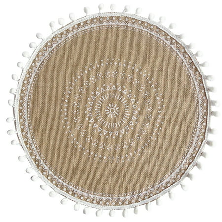 MIANHT Woven Placemats Linen Dining Table Potholders Home Jute Decorative Mats - 2022 Woven Placemats Linen M-#6678