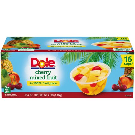 Dole Cherry Mixed Fruit Bowls in 100% Juice (4 Oz.  16 Pk.)