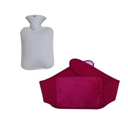 MIANHT Belt + Gray Hot Water Bottle  Plush Belt Set  Rubber Hot Water Bottle to Relieve Pain and Warmth - 2022 Belt + Gray N-#12989