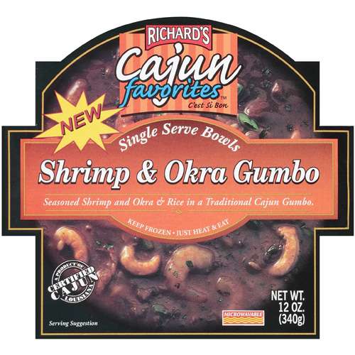 Richard's Cajun Favorites New Single Serve Bowls Shrimp & Okra Gumbo, 12 Oz