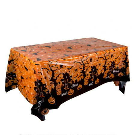 Halloween Tablecloth Disposable Table Mat Waterproof Tablecloth Pumpkin Printed Table Cover Halloween Party Dining Tablemats Spill-resistant Table Cov