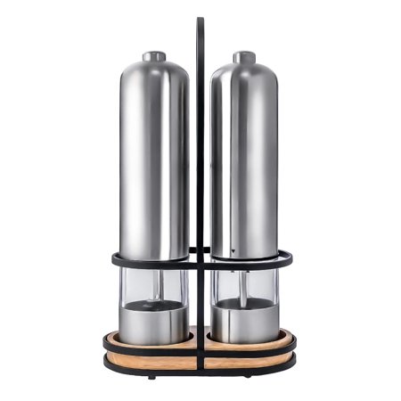 KIKIO Grinders Stainless Rustproof Household Accessories Salt Mill Adjustable Multipurpose Simple Operation Grinding Tool with Rack
