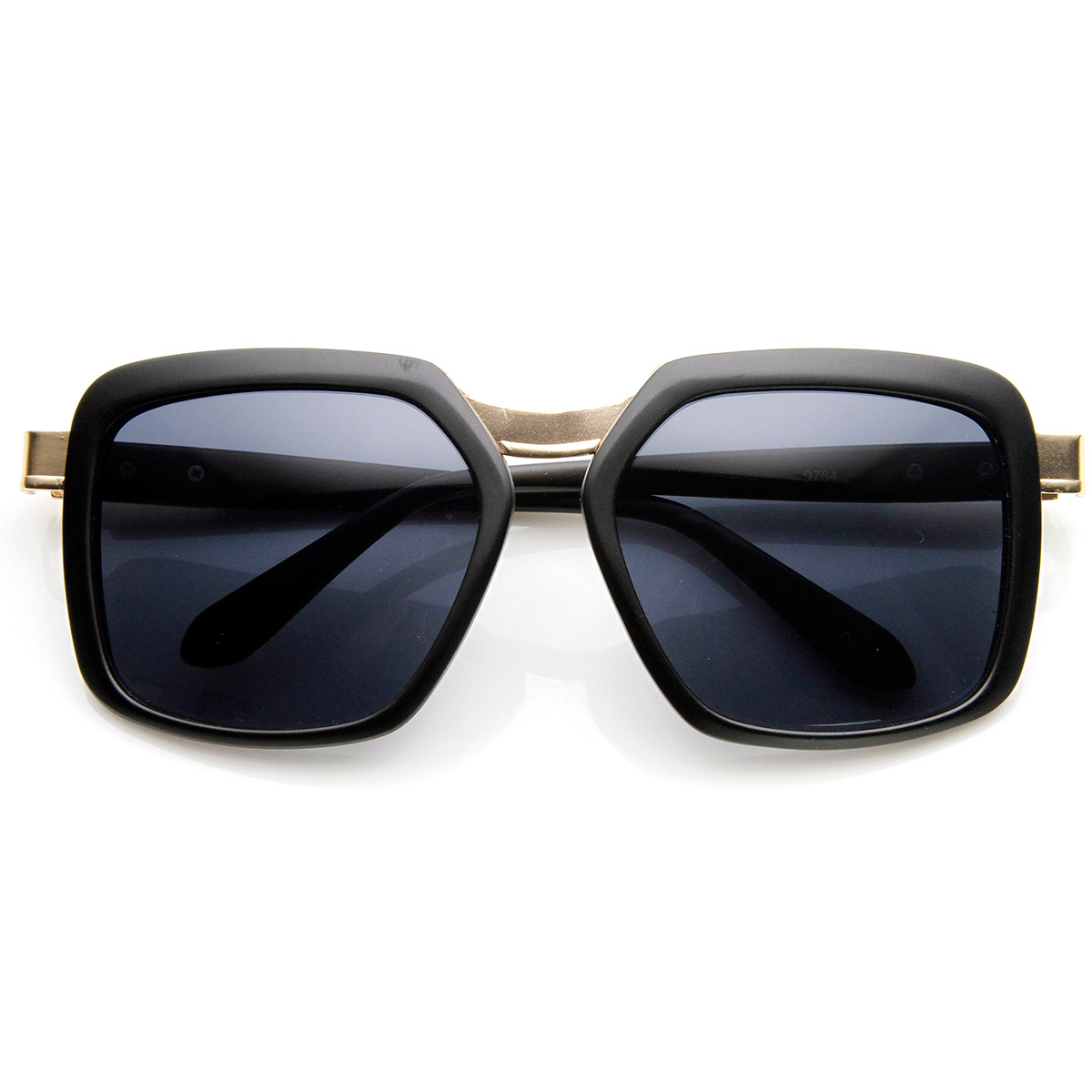 High Fashion Metal Temple Oversized Square Sunglasses