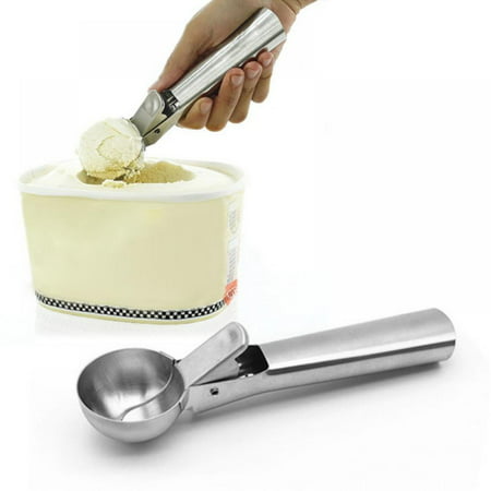 Premium Ice Cream Scoop – Stainless Steel Ice Cream Scooper with Easy Trigger  Cookie Spoon with Comfortable and Anti-Freeze Handle  Perfect for Fro