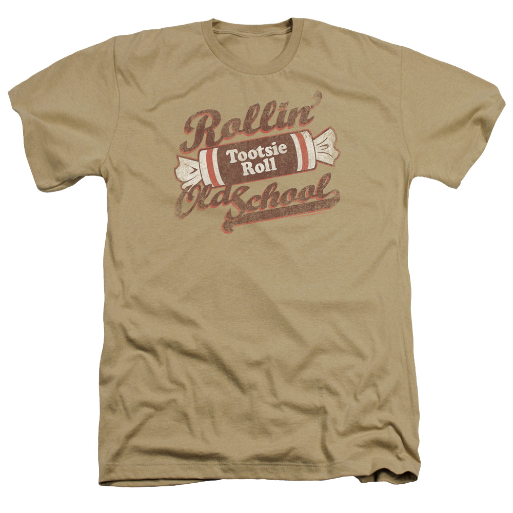 Tootsie Roll Chocolate Candy Rollin  Old School Vintage Style Adult Hr Tshirt