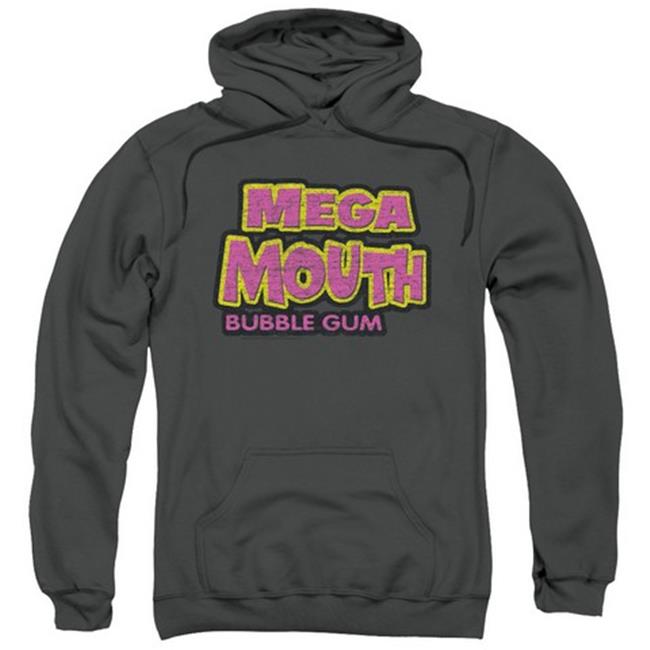 Trevco Dubble Bubble-Mega Mouth - Adult Pull-Over Hoodie - Charcoal, Extra Large